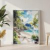 05 - American Samoa National Park Watercolor Canvas Print with White Floater Frame - Standing on Floor - Vertical.jpg