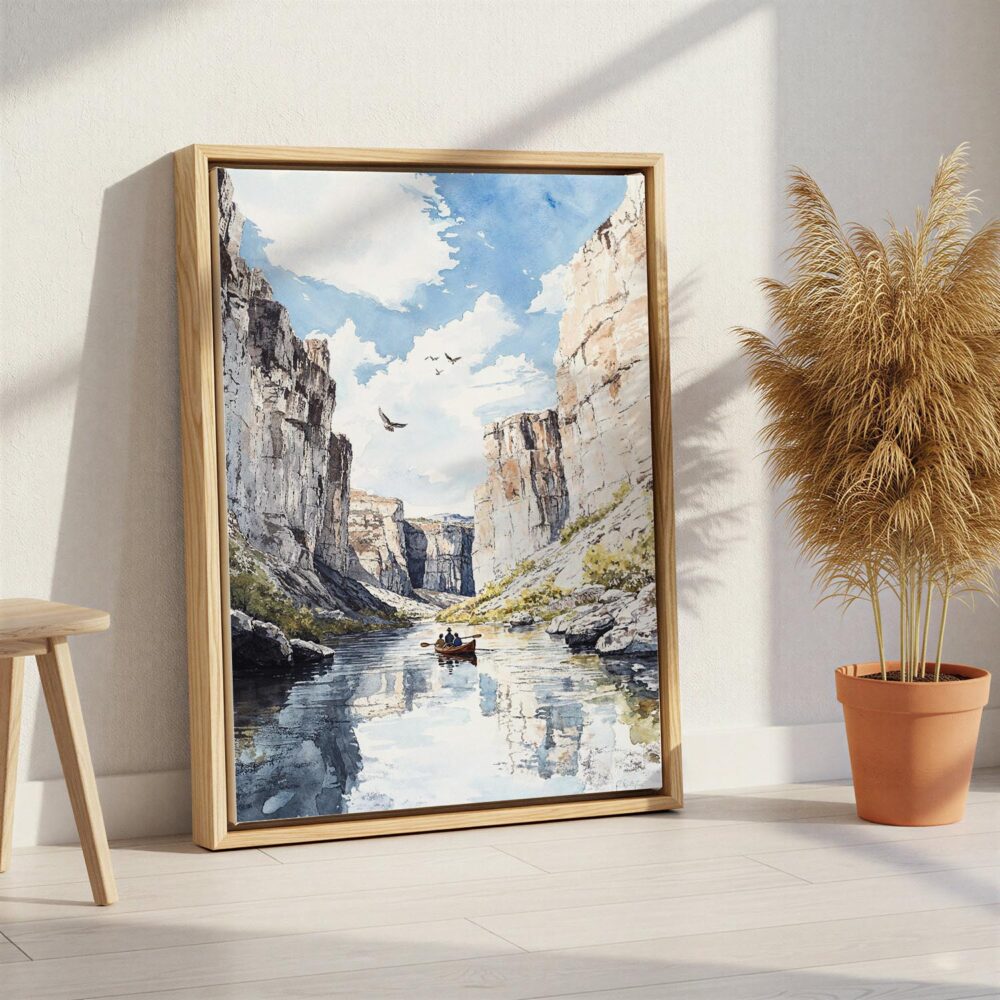 05 - Big Bend National Park Watercolor Canvas Print with Natural Floater Frame - Standing on Floor - Vertical.jpg 05 - Big Bend National Park Watercolor Canvas Print with Natural Floater Frame - Standing on Floor - Vertical.jpg