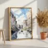 05 - Big Bend National Park Watercolor Canvas Print with Natural Floater Frame - Standing on Floor - Vertical.jpg