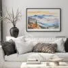 05 - Black Framed Blue Ridge Mountains Watercolor - Horizontal Art Print in Scandi Living Room Above Couch.jpg