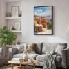 05 - Black Framed Bryce Canyon Watercolor Canvas Print - Skandinavian Living Room - Vertical.jpg