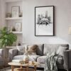 05 - Black Framed Chicago - The Bean - Pencil Drawing Canvas Print - Skandinavian Living Room - Vertical.jpg