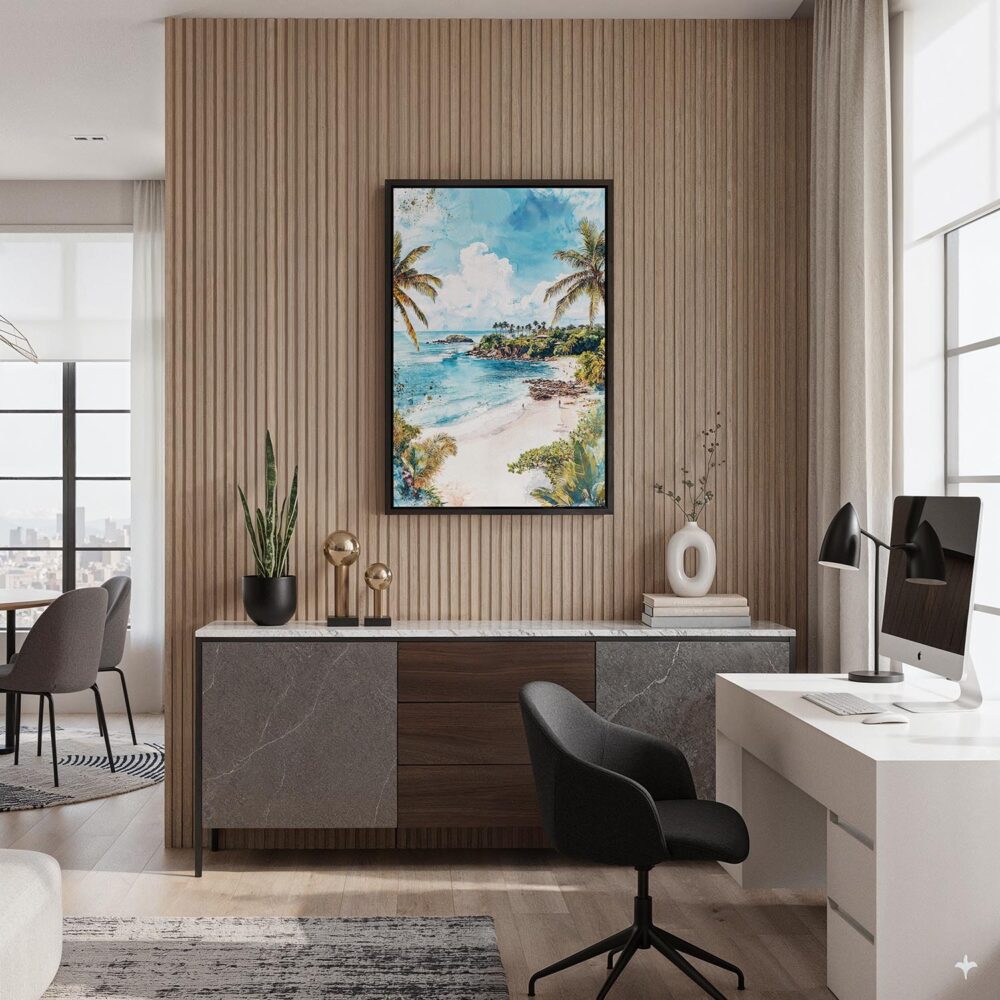 05 - Black Framed Costa Rica Playa Ventana Watercolor Canvas Print - Home Office - Vertical.jpg 05 - Black Framed Costa Rica Playa Ventana Watercolor Canvas Print - Home Office - Vertical.jpg