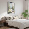 05 - Black Framed Fairbanks Alaska Watercolor Canvas Print - Bedroom - Vertical.jpg