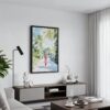 05 - Black Framed Jamaica Watercolor Canvas Print - Contemporary Living Room - Vertical.jpg