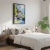 05 - Black Framed Lauterbrunnen Switzerland Watercolor Canvas Print - Bedroom - Vertical.jpg