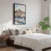 05 - Black Framed Marseilles Watercolor Canvas Print - Bedroom - Vertical.jpg