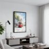 05 - Black Framed New Orleans Canal Street Watercolor Canvas Print - Contemporary Living Room - Vertical.jpg