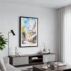 05 - Black Framed Norwich England Watercolor Canvas Print - Contemporary Living Room - Vertical.jpg
