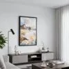 05 - Black Framed Oregon Coast Watercolor Canvas Print - Contemporary Living Room - Vertical.jpg