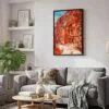 05 - Black Framed Petra Jordan Watercolor Canvas Print - Skandinavian Living Room - Vertical.jpg
