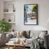 05 - Black Framed Porto 1 - Watercolor Canvas Print - Skandinavian Living Room - Vertical.jpg
