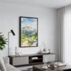 05 - Black Framed Rocky Mountains Watercolor Canvas Print - Contemporary Living Room - Vertical.jpg