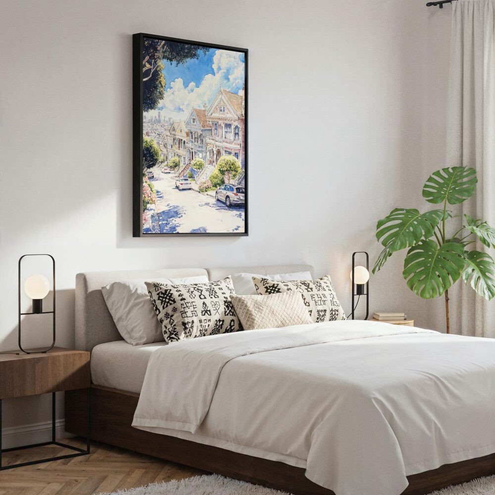 05 - Black Framed San Francisco - Painted Ladies - Watercolors Canvas Print - Bedroom - Vertical.jpg 05 - Black Framed San Francisco - Painted Ladies - Watercolors Canvas Print - Bedroom - Vertical.jpg