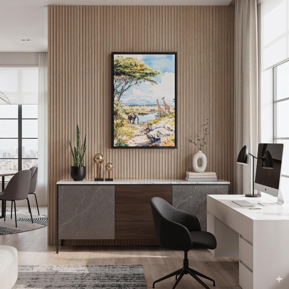 05 - Black Framed Serengeti Canvas Print - Home Office - Vertical.jpg 05 - Black Framed Serengeti Canvas Print - Home Office - Vertical.jpg