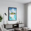 05 - Black Framed The Bahamas Islands watercolor Canvas Print - Contemporary Living Room - Vertical.jpg