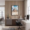 05 - Black Framed The Pyramids of Giza Watercolor Canvas Print - Home Office - Vertical.jpg