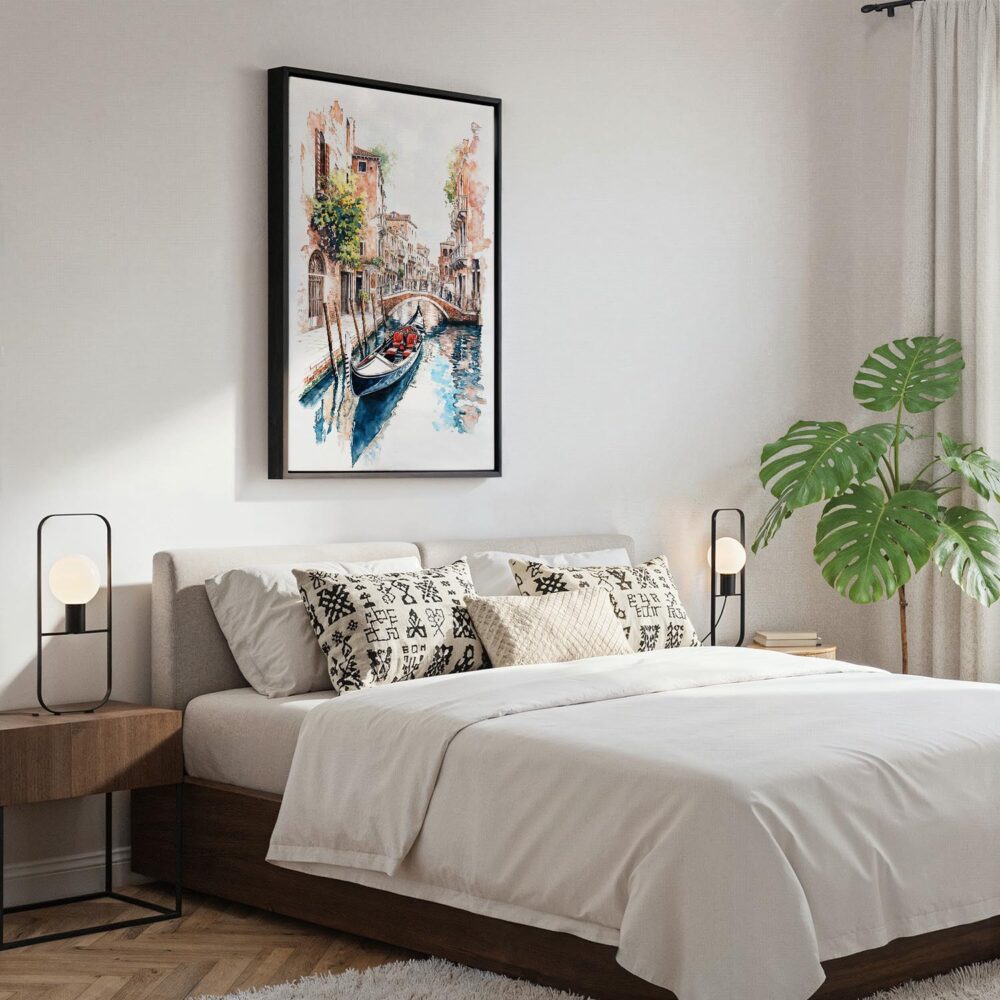 05 - Black Framed Venice Gondola - Watercolor Canvas Print - Bedroom - Vertical.jpg 05 - Black Framed Venice Gondola - Watercolor Canvas Print - Bedroom - Vertical.jpg