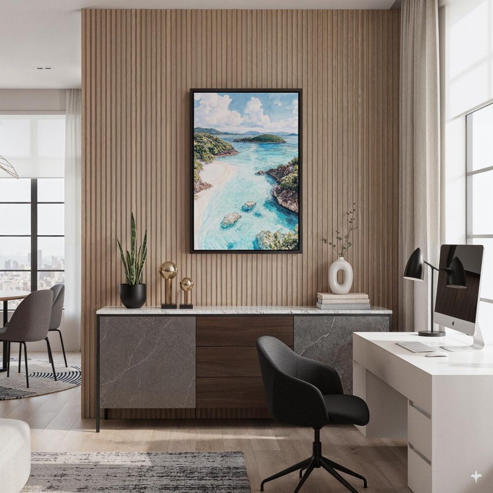 05 - Black Framed Virgin Islands National Park Watercolor Canvas Print - Home Office - Vertical.jpg 05 - Black Framed Virgin Islands National Park Watercolor Canvas Print - Home Office - Vertical.jpg