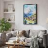 05 - Black Framed Zermatt Watercolor Canvas Print - Skandinavian Living Room - Vertical.jpg