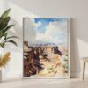 05 - Canyonlands National Park Watercolor Canvas Print with White Floater Frame - Standing on Floor - Vertical.jpg