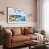 05 - Framed Ireland - Cliffs of Moher - Horizontal Watercolor Art Print hanging in Boho Living Room.jpg