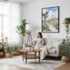 05 - Framed Joshua Tree National Park Canvas Print - Woman reading on couch - Vertical.jpg