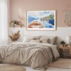 05 - Framed Lake Como Watercolor - Horizontal Art Print in Boho Bedroom.jpg