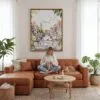 05 - Framed Morning Coffee in Amsterdam Watercolor Canvas Print - Woman Knitting - Vertical.jpg