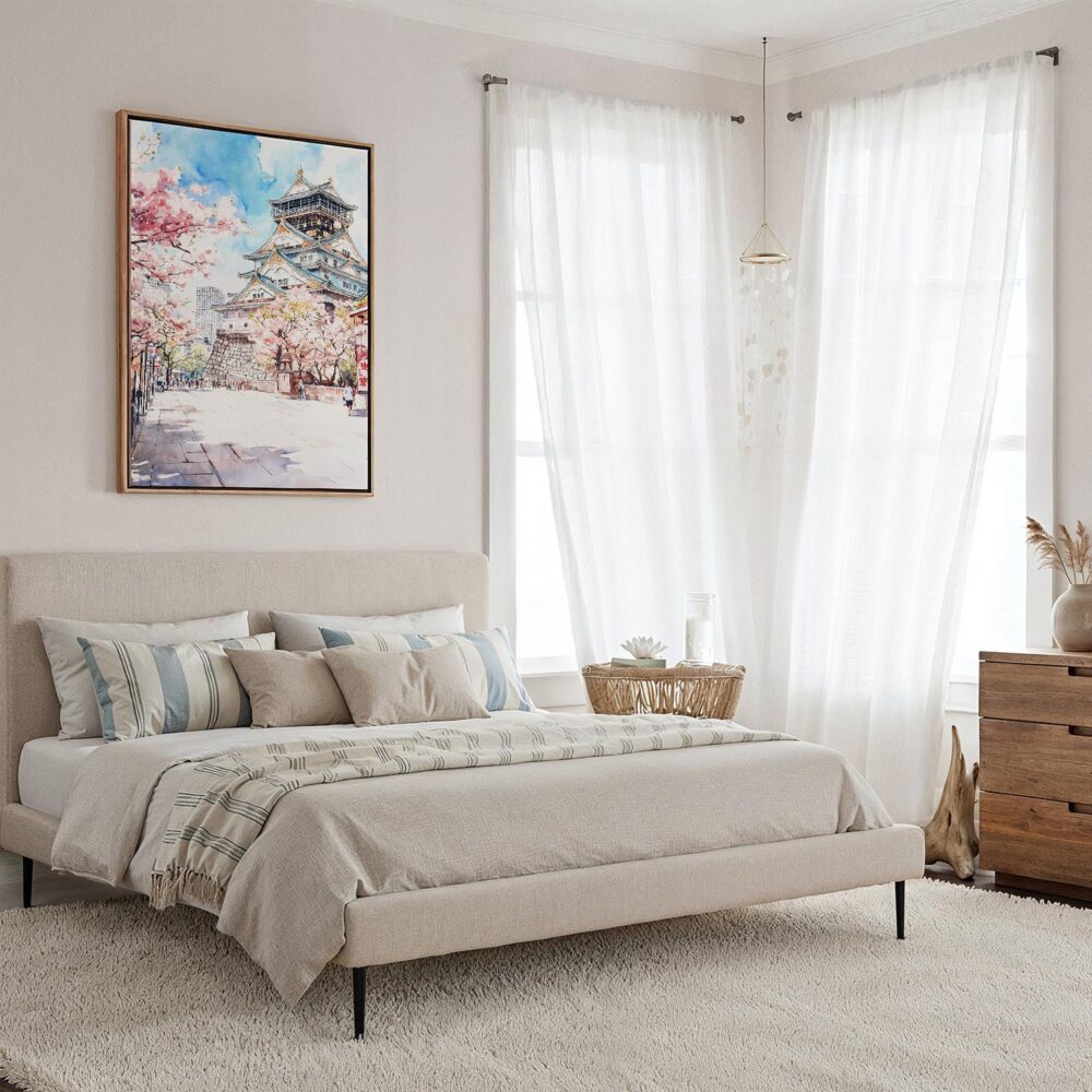 05 - Framed Osaka Castle Japan - Watercolor Canvas Print - Coastal Bedroom - Vertical.jpg 05 - Framed Osaka Castle Japan - Watercolor Canvas Print - Coastal Bedroom - Vertical.jpg