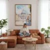 05 - Framed The Vatican Watercolor Canvas Print - Woman Knitting - Vertical.jpg