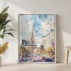 05 - Las Vegas Watercolor Canvas Print with White Floater Frame - Standing on Floor - Vertical.jpg