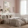 05 - Paris Eiffel Tower Soft Watercolor Art Print in Boho Living Room - Vertical.jpg