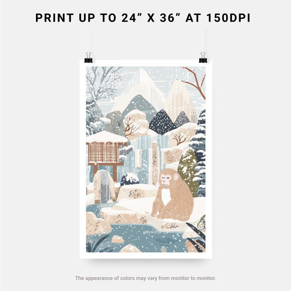 06 - 06 - Japanese Macaque in Outdoor Onsen Winter Landscape Illustration Art - Digital Download - Print Size.jpg 06 - 06 - Japanese Macaque in Outdoor Onsen Winter Landscape Illustration Art - Digital Download - Print Size.jpg