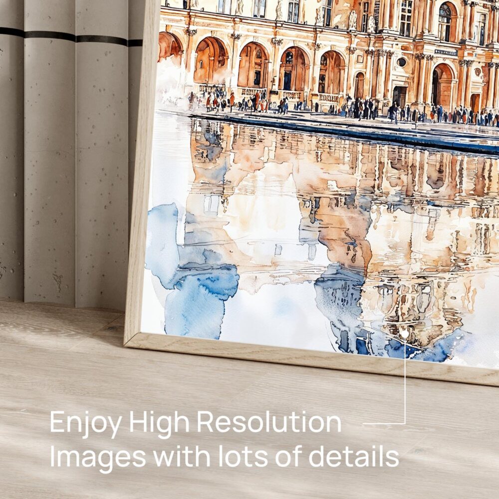 06 - 06 - Louvre Watercolor - Horizontal Art - Digital Download - Detail Zoom.jpg 06 - 06 - Louvre Watercolor - Horizontal Art - Digital Download - Detail Zoom.jpg