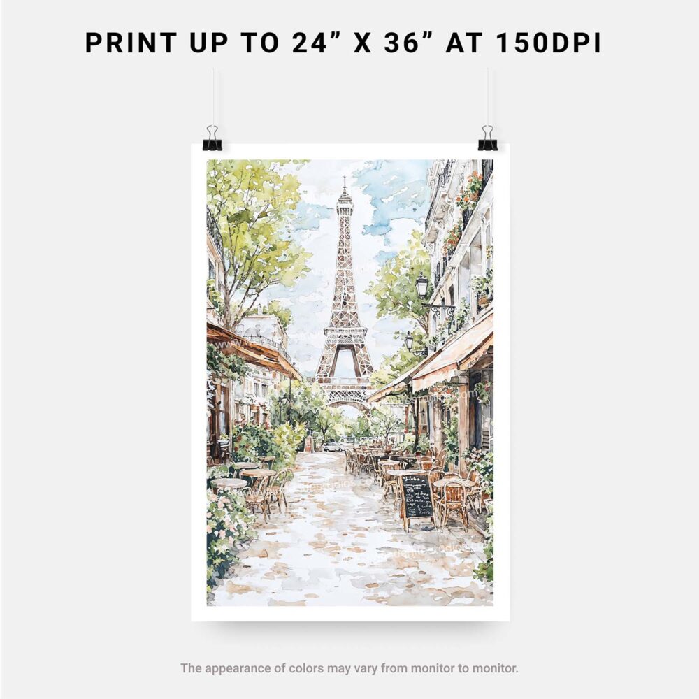 06 - 06 - Paris Cafe street scene with eiffel tower Watercolor@2x Art - Digital Download - Print Size.jpg 06 - 06 - Paris Cafe street scene with eiffel tower Watercolor@2x Art - Digital Download - Print Size.jpg