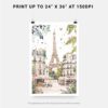 06 - 06 - Paris Eiffel Tower Soft Watercolor Art - Digital Download - Print Size.jpg