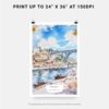 06 - 06 - Porto Ribeira with Dom Luis Bridge Watercolor Art - Digital Download - Print Size.jpg