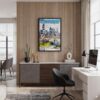 06 - Black Framed Atlanta Skyline Watercolor Canvas Print - Home Office - Vertical.jpg