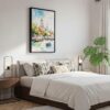 06 - Black Framed Bangkok Wat Arun Watercolor Canvas Print - Bedroom - Vertical.jpg