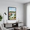 06 - Black Framed Bern Switzerland Watercolor Canvas Print - Contemporary Living Room - Vertical.jpg