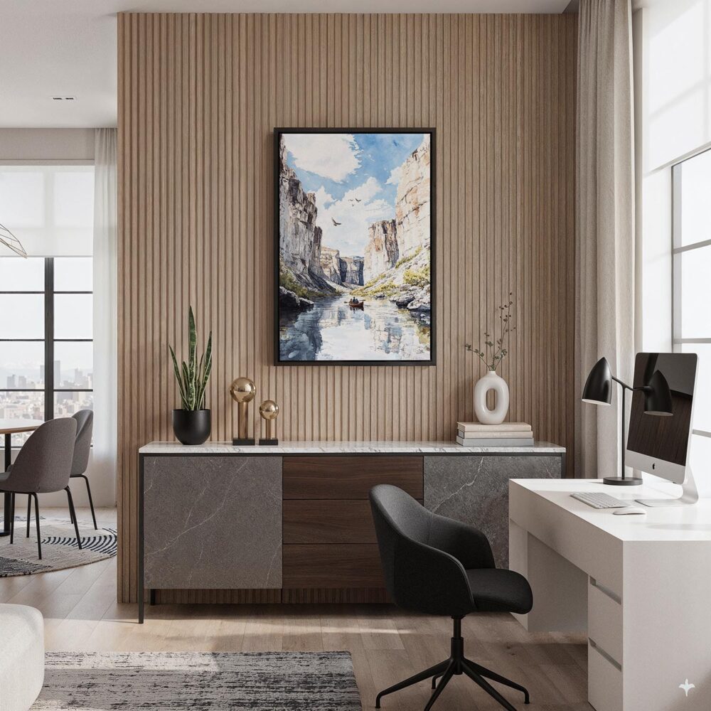 06 - Black Framed Big Bend National Park Watercolor Canvas Print - Home Office - Vertical.jpg 06 - Black Framed Big Bend National Park Watercolor Canvas Print - Home Office - Vertical.jpg