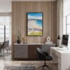 06 - Black Framed Bondi Beach Watercolor Canvas Print - Home Office - Vertical.jpg