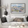06 - Black Framed Cape Town Watercolor - Horizontal Art Print in Scandi Living Room Above Couch.jpg