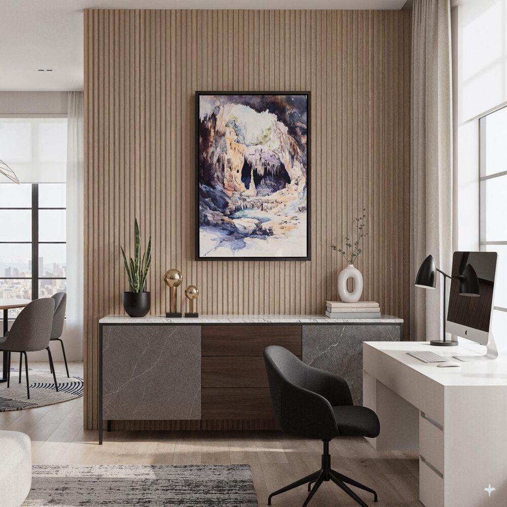 06 - Black Framed Carlsbad Caverns National Park Watercolor Canvas Print - Home Office - Vertical.jpg 06 - Black Framed Carlsbad Caverns National Park Watercolor Canvas Print - Home Office - Vertical.jpg