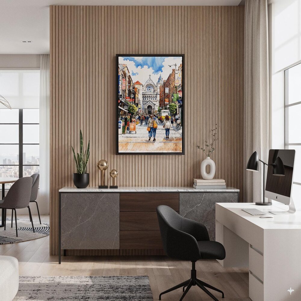 06 - Black Framed Dublin Ireland Watercolor Canvas Print - Home Office - Vertical.jpg 06 - Black Framed Dublin Ireland Watercolor Canvas Print - Home Office - Vertical.jpg