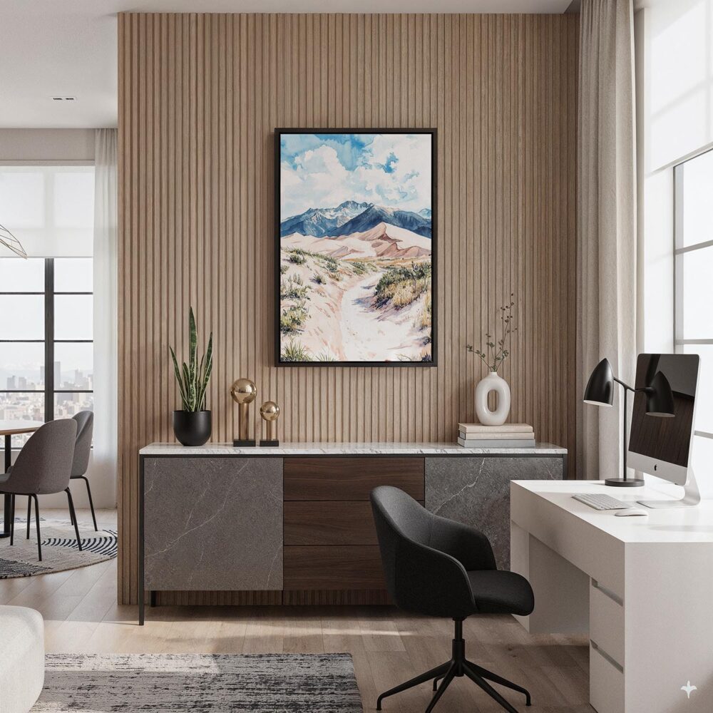 06 - Black Framed Great Sand Dunes watercolor Canvas Print - Home Office - Vertical.jpg 06 - Black Framed Great Sand Dunes watercolor Canvas Print - Home Office - Vertical.jpg