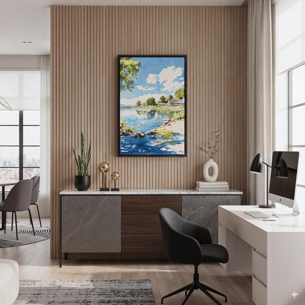 06 - Black Framed Lake Windermere - Watercolor 2 Canvas Print - Home Office - Vertical.jpg 06 - Black Framed Lake Windermere - Watercolor 2 Canvas Print - Home Office - Vertical.jpg