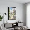 06 - Black Framed Pinnacles National Park California Watercolor Canvas Print - Contemporary Living Room - Vertical.jpg