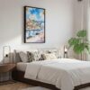 06 - Black Framed Porto Ribeira with Dom Luis Bridge Watercolor Canvas Print - Bedroom - Vertical.jpg